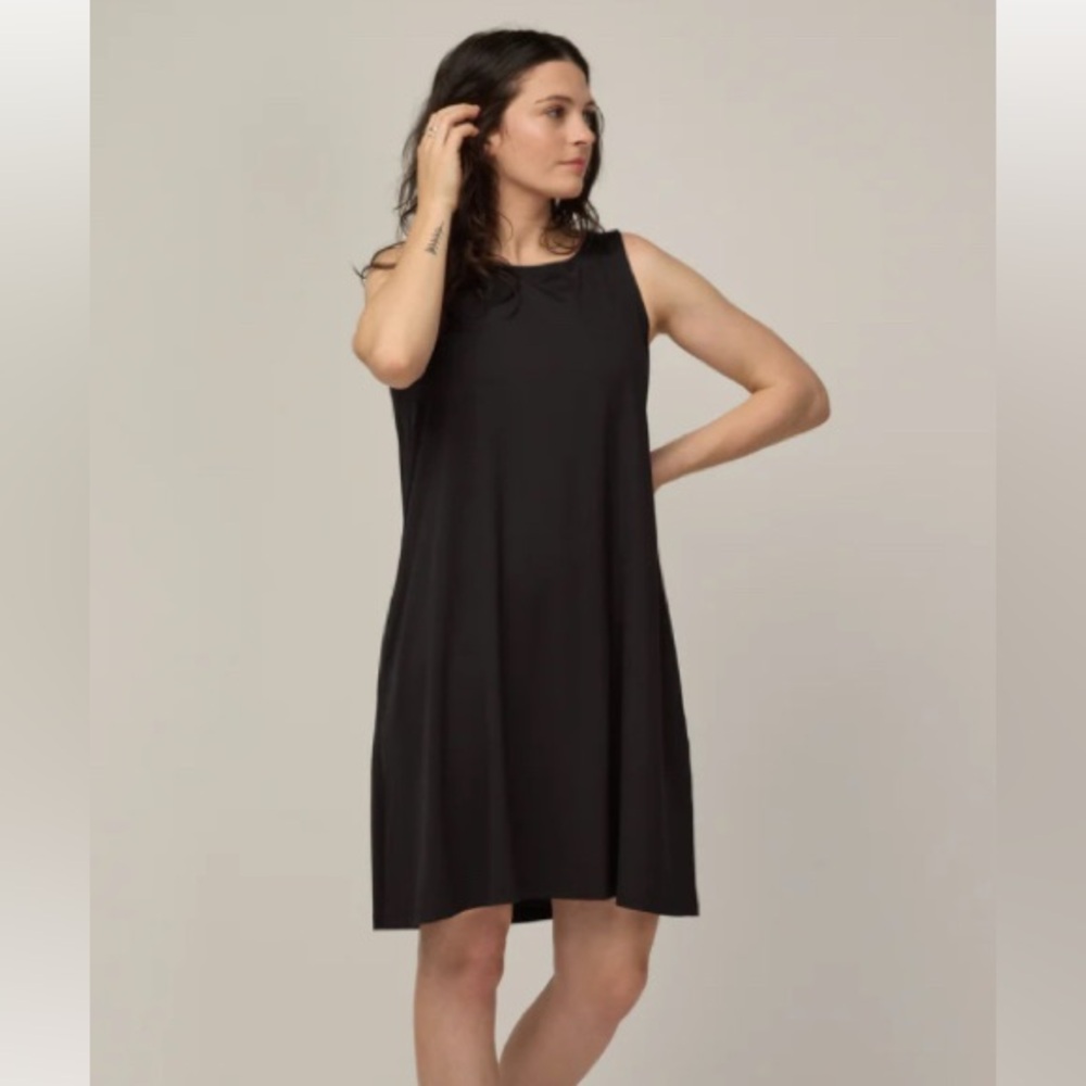 XS Long black Camellia Tank Dress